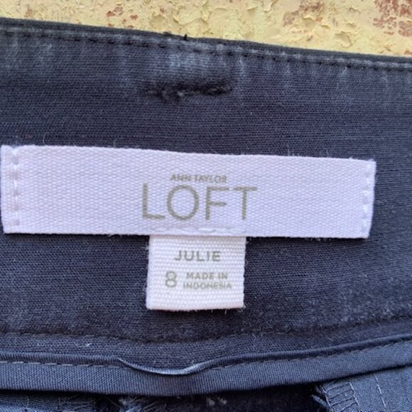 LOFT The Rivera Pant, Cropped Julie Fit, Size 8, Color Navy - Picture 8 of 9